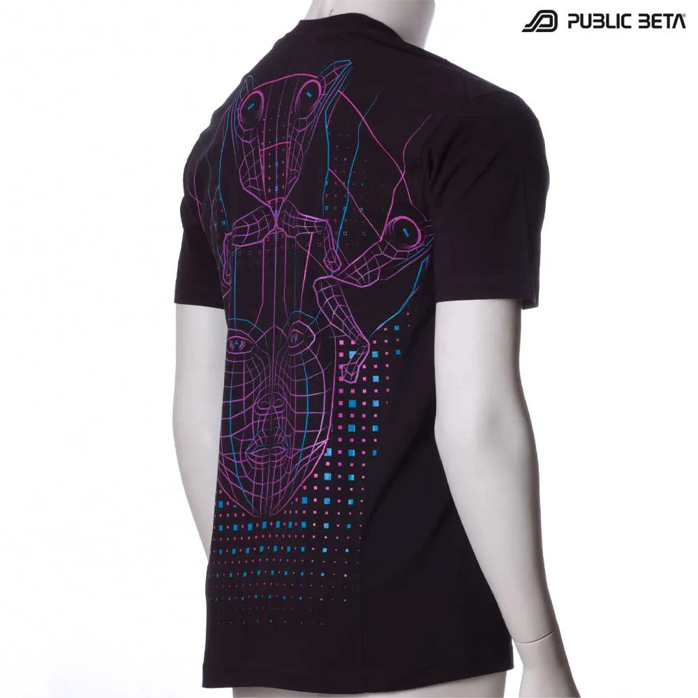 T-shirt with UV-reactive psychedelic art print 