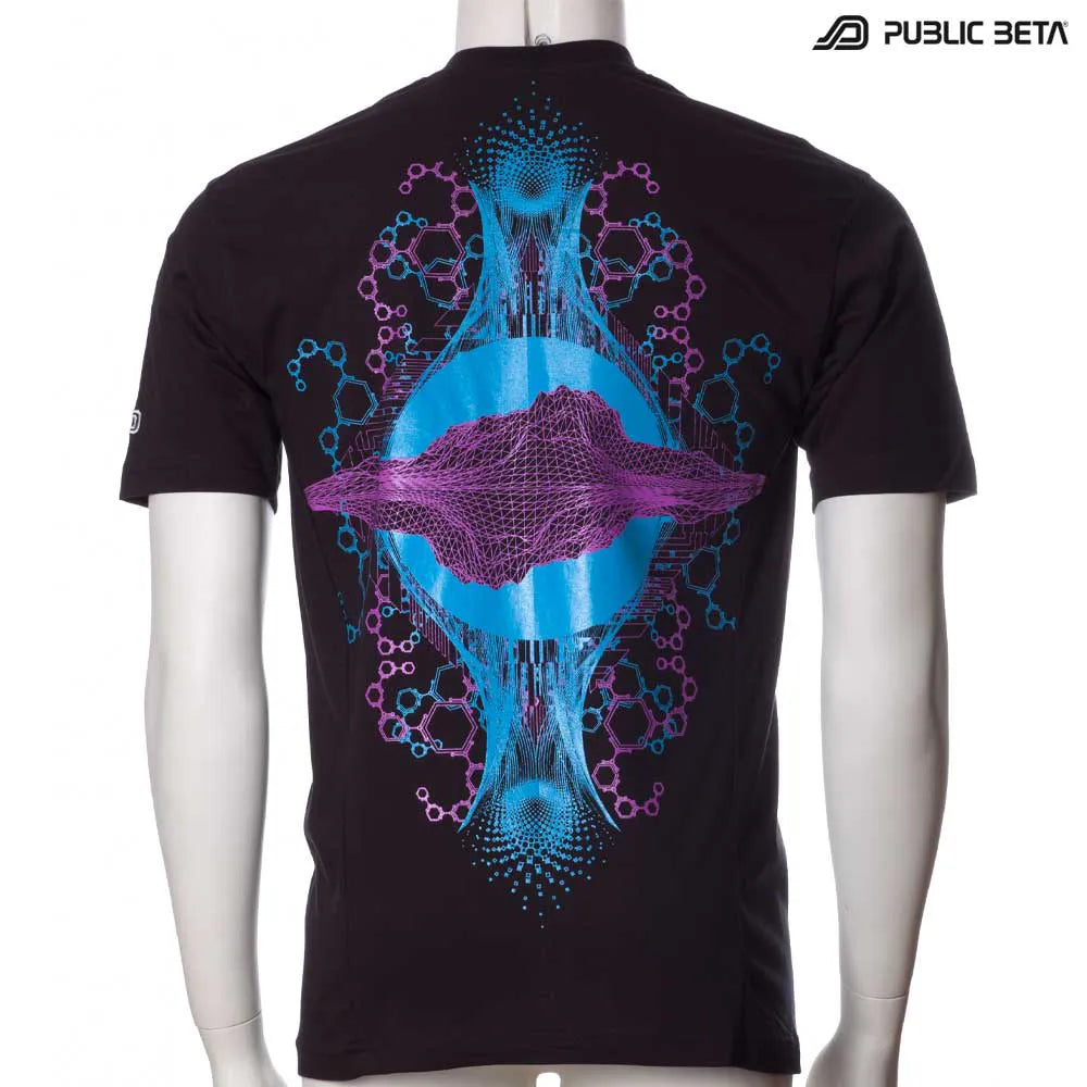T-shirt with UV-reactive psychedelic print 