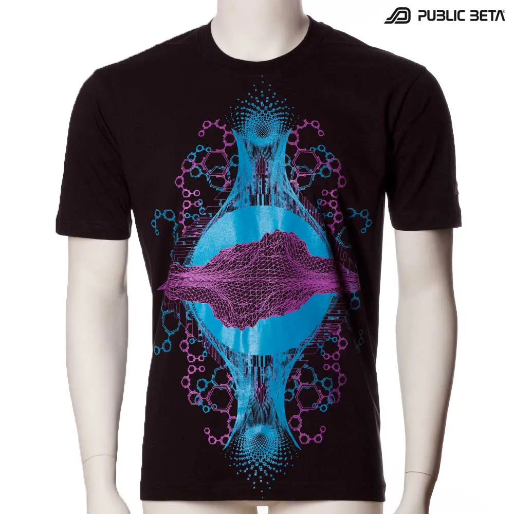 T-shirt with UV-reactive psychedelic print 