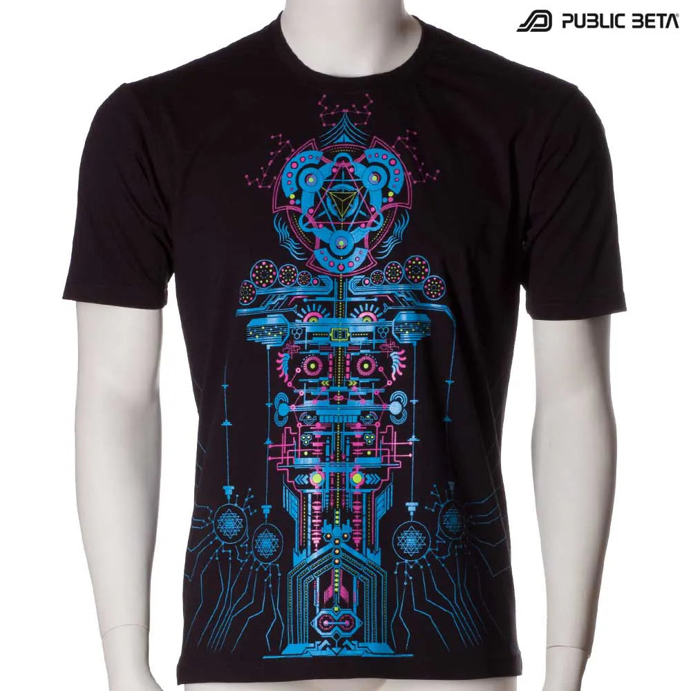 T-shirt with UV-reactive psychedelic print 