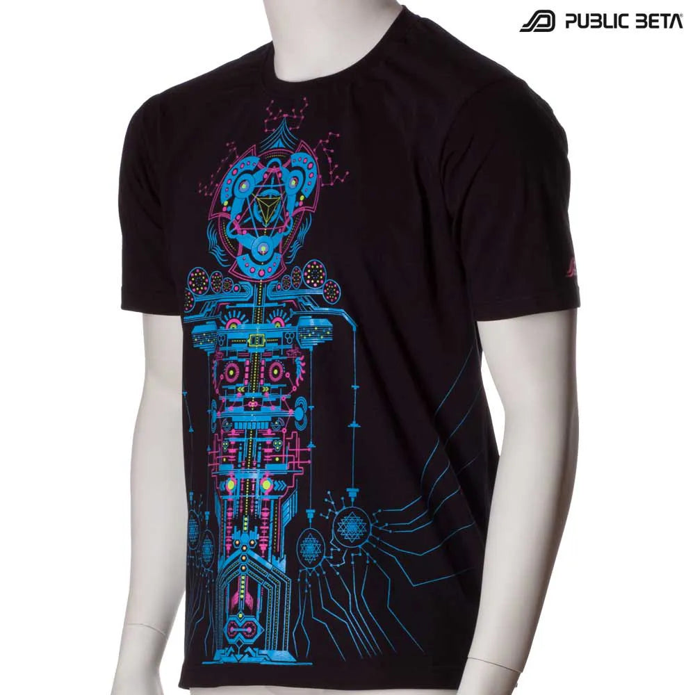 T-shirt with UV-reactive psychedelic print 