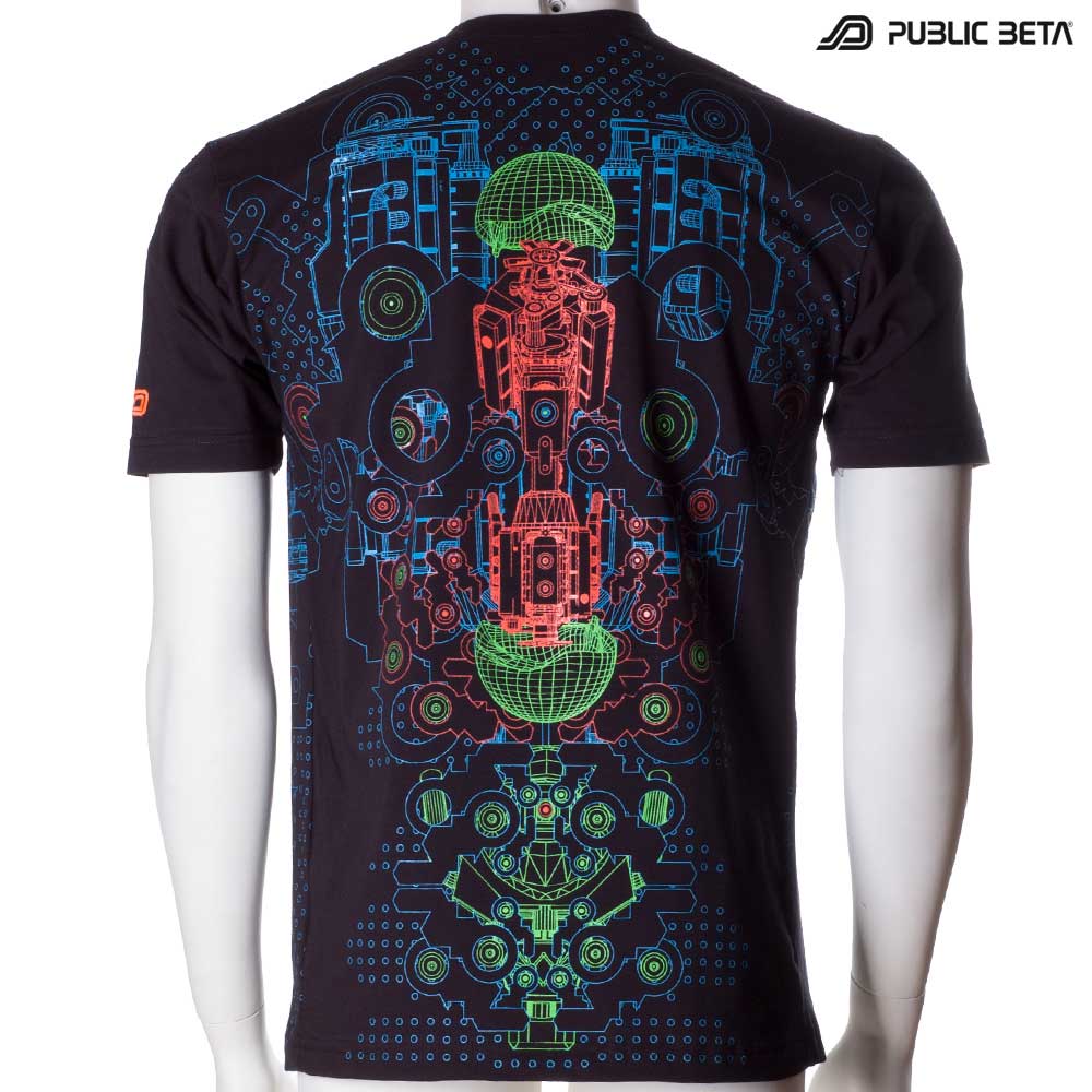 T-shirt with Hybrid UV-reactive graphics