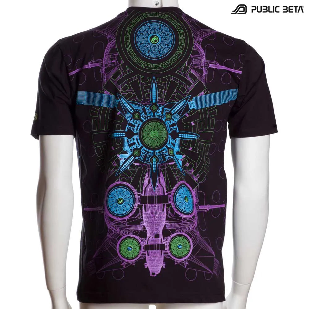 T-shirt with UV-reactive graphics 