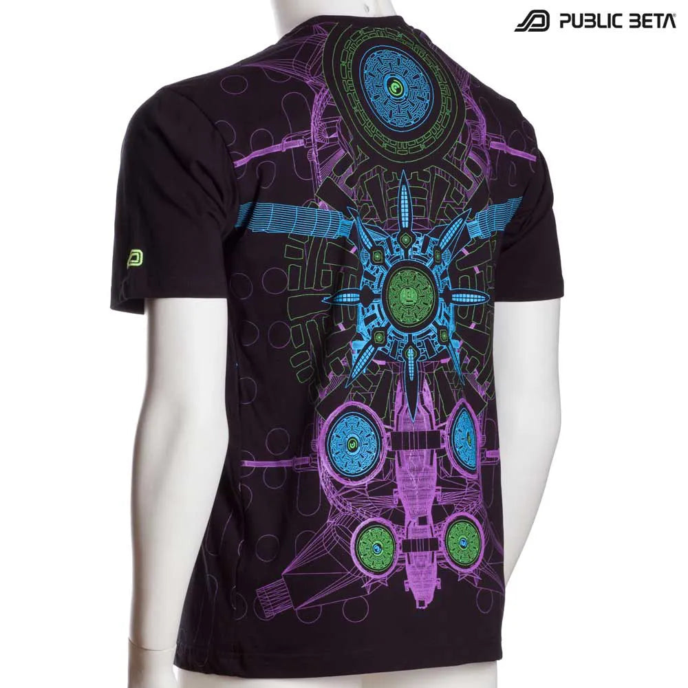 T-shirt with UV-reactive graphics 