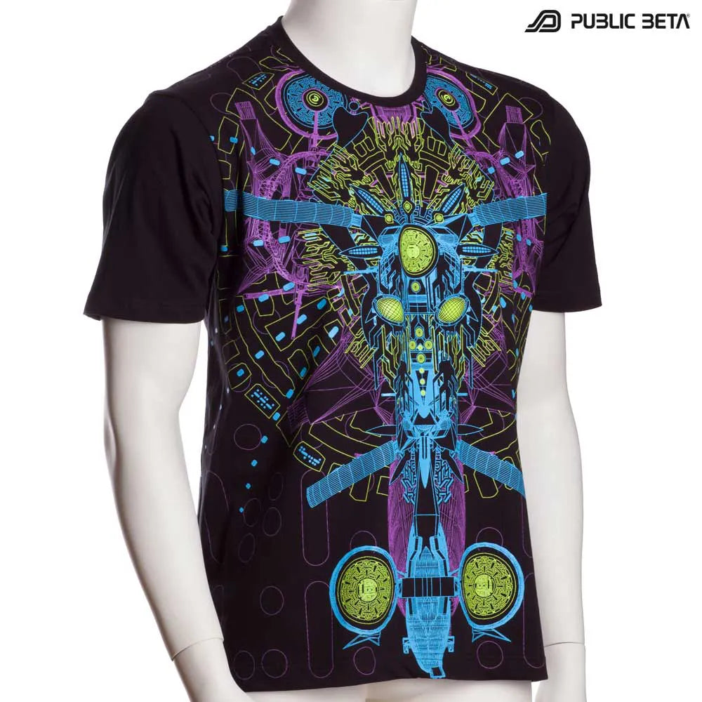 T-shirt with UV-reactive graphics 