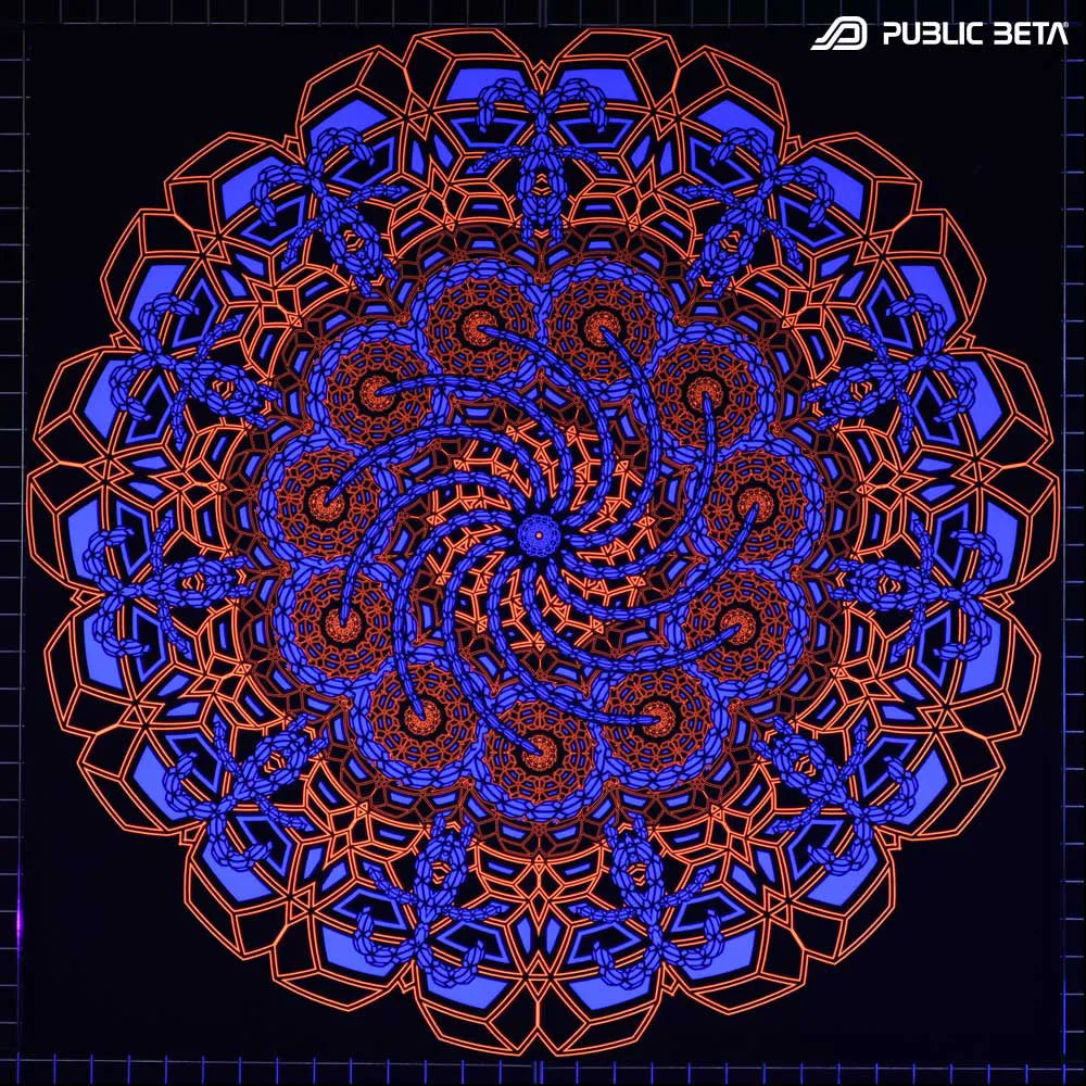 glow in blacklight art printed tapestry